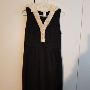 Ruffle accent black dress